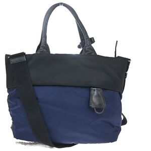 Prada Convertible Double Tote Tessuto Black Nylon Handbag (Pre-Owned)